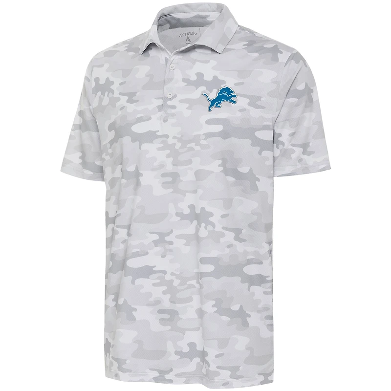 Men's Antigua White Detroit Lions Collide Polo