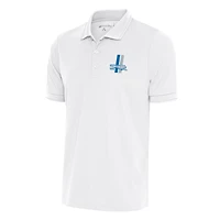 Men's Antigua White Detroit Lions Team Logo Throwback Affluent Big & Tall Polo