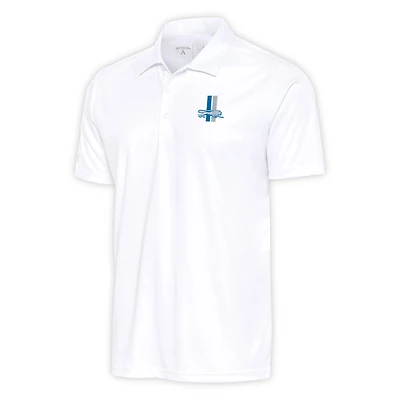 Polo hommage rétro blanc Antigua pour homme avec logo de l'équipe des Lions Détroit