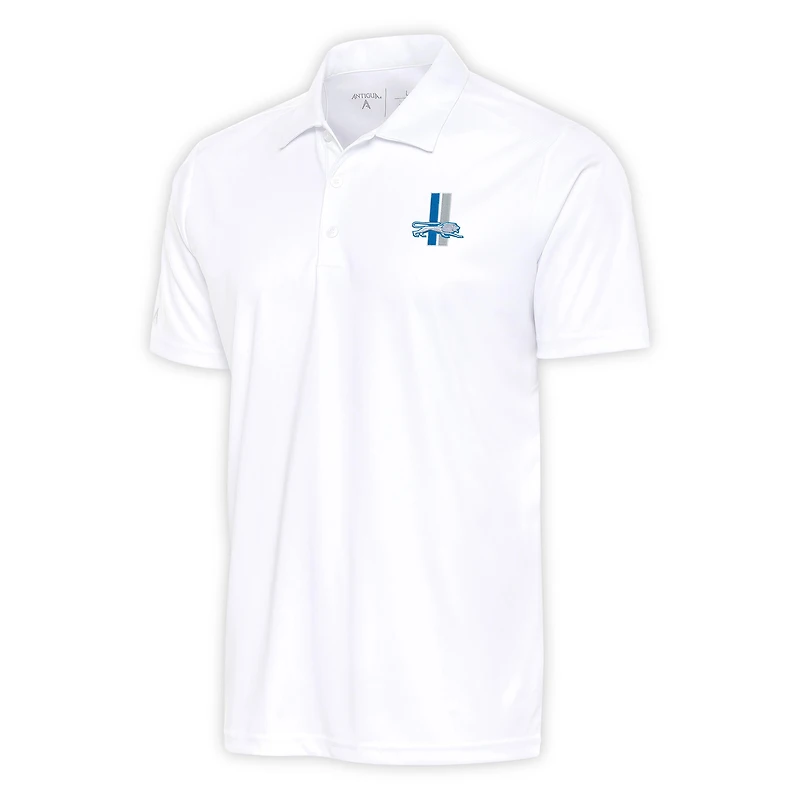 Polo rétro blanc Antigua pour homme avec logo de l'équipe des Lions Détroit
