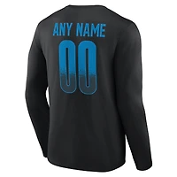 Men's Black Detroit Lions Home Field Pop Personalized Name & Number Long Sleeve T-Shirt