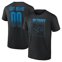 T-shirt noir pour homme Detroit Lions Home Field Pop personnalisé avec nom et numéro