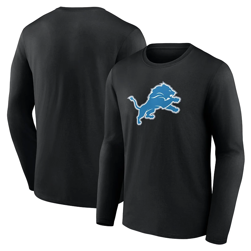 Men's Black Detroit Lions Primary Logo Long Sleeve T-Shirt