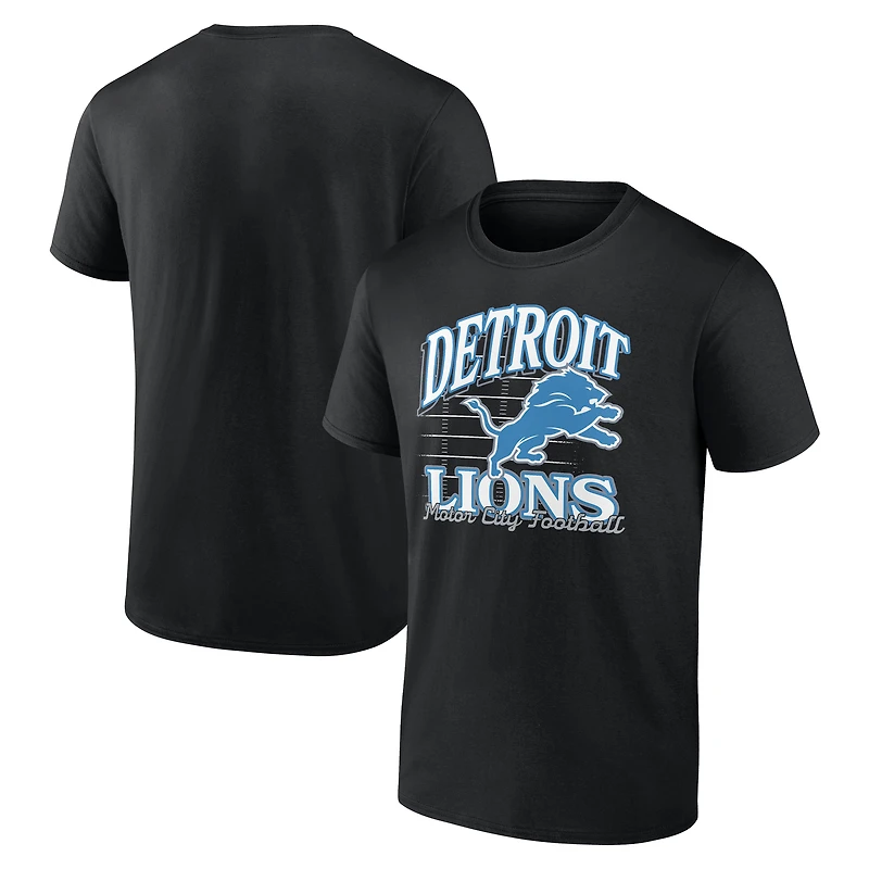 Men's Black Detroit Lions Retro Gridiron T-Shirt