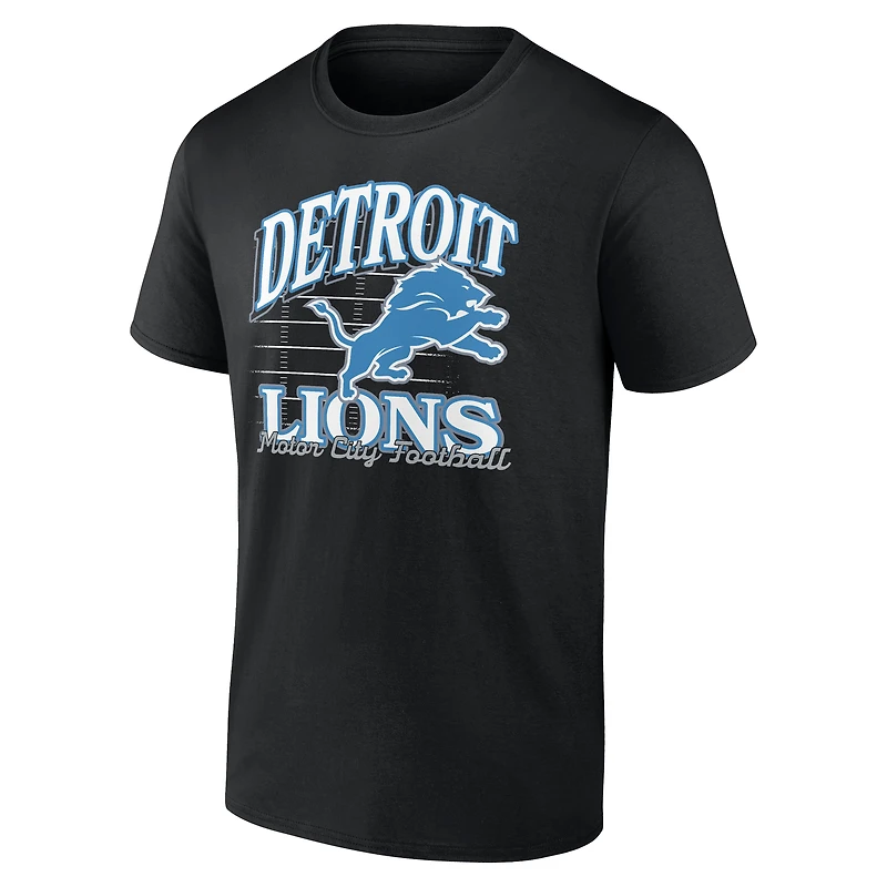 Men's Black Detroit Lions Retro Gridiron T-Shirt