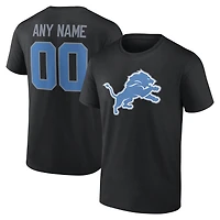 Men's Black Detroit Lions Team Authentic Personalized Name & Number T-Shirt