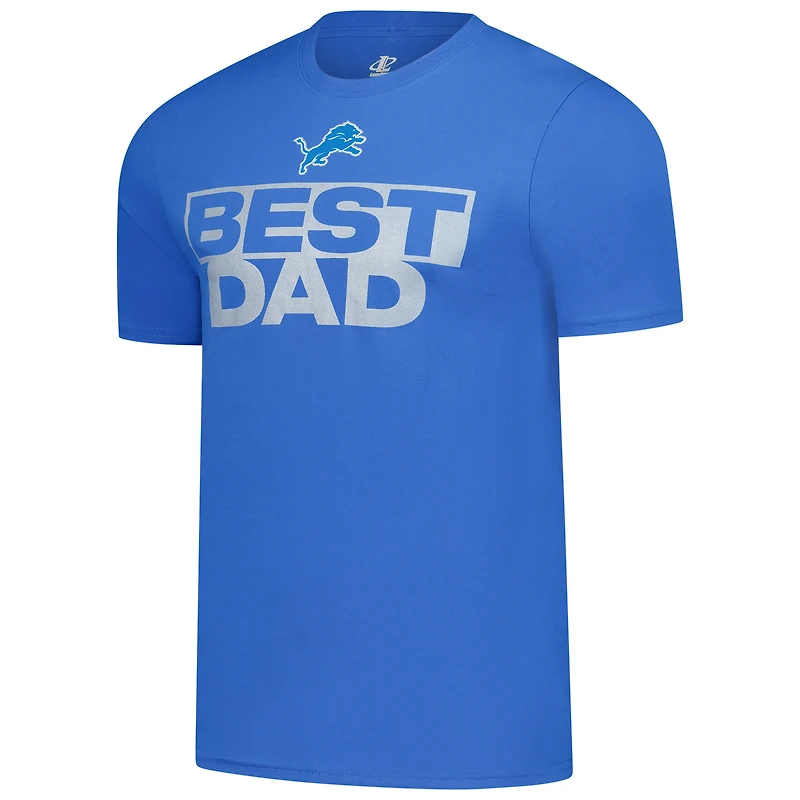 Men's Blue Detroit Lions Best Dad Father's Day T-Shirt