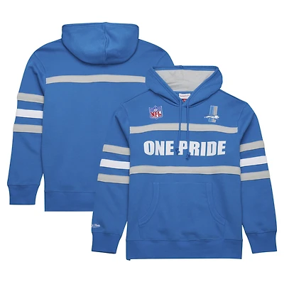 Sweat à capuche en polaire bleu avec logo vintage de l'entraîneur-chef des Lions Détroit pour hommes