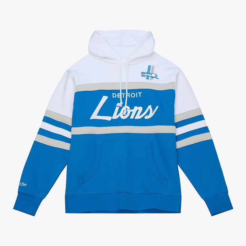 Men's Blue Mitchell & Ness Detroit Lions Head Coach Hoodie