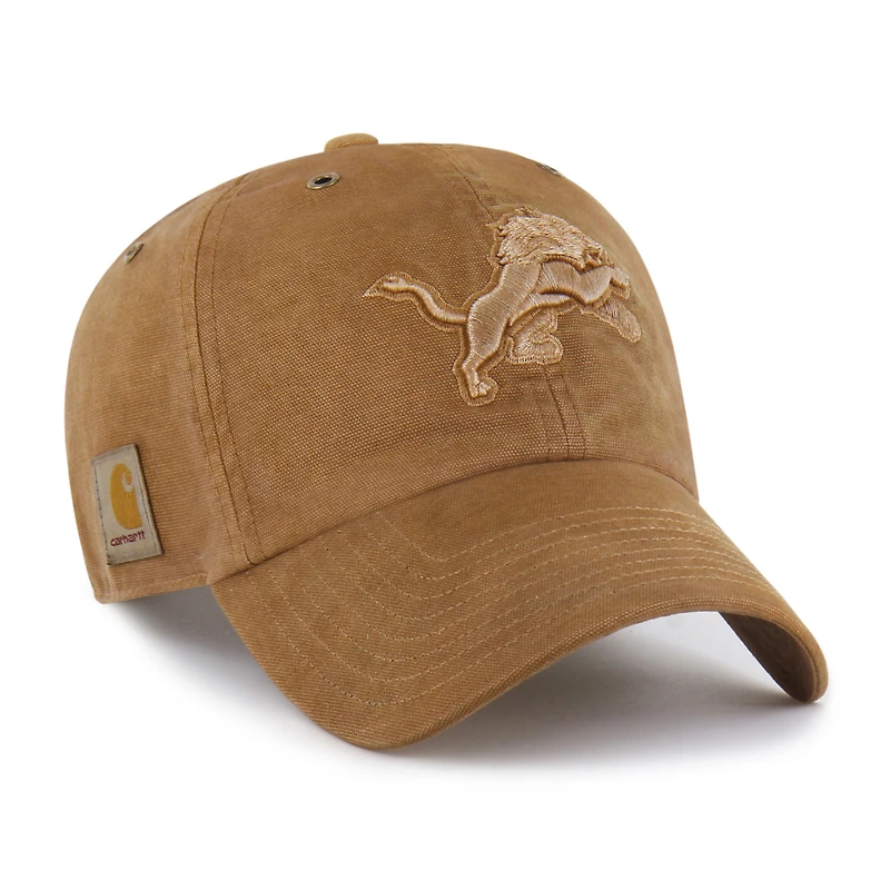 Men's Carhartt x '47 Brown Detroit Lions Dyed Clean Up Adjustable Hat