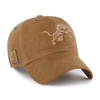 Men's Carhartt x '47 Brown Detroit Lions Dyed Clean Up Adjustable Hat