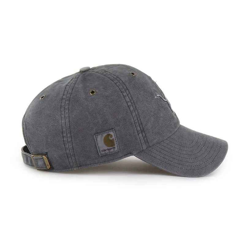 Men's Carhartt x '47 Charcoal Detroit Lions Dyed Clean Up Adjustable Hat