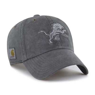 Men's Carhartt x '47 Charcoal Detroit Lions Dyed Clean Up Adjustable Hat