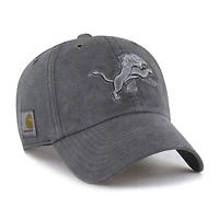 Men's Carhartt x '47 Charcoal Detroit Lions Dyed Clean Up Adjustable Hat