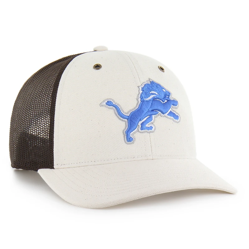 Men's Carhartt x '47 Natural/Brown Detroit Lions Undyed Trucker Adjustable Hat
