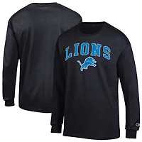 Men's Champion Detroit Lions Arch Over Logo Long Sleeve T-Shirt