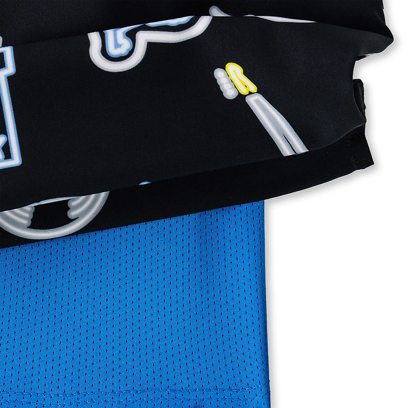 Men's Chubbies Black Detroit Lions The Neon 5.5" Classic Lined Swim Trunks