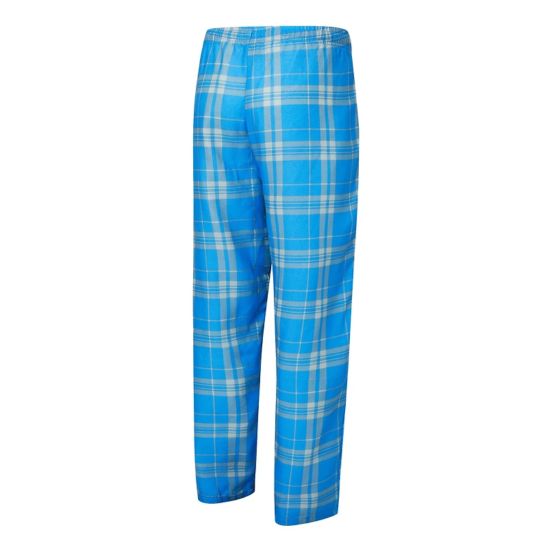 Men's Concepts Sport Blue/Heather Gray Detroit Lions Regulate Long Sleeve T-Shirt and Plaid Pant Set