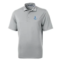 Men's Cutter & Buck Gray Detroit Lions Throwback Logo Virtue Eco Pique Recycled Polo