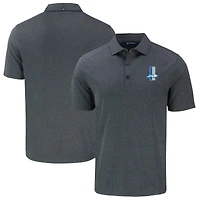 Men's Cutter & Buck  Heather Black Detroit Lions Throwback Big Tall Forge Eco Stretch Recycled Polo