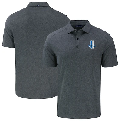 Men's Cutter & Buck  Heather Black Detroit Lions Throwback Big Tall Forge Eco Stretch Recycled Polo