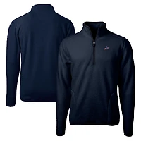 Veste polaire à fermeture éclair quart de tour pour homme, couleur bleu marine, coupe Cutter & Buck, Detroit Lions, grande taille, Cascade Eco Sherpa