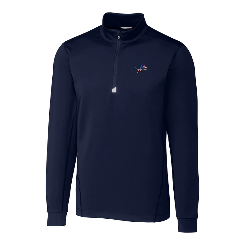 Pull-over extensible à quart de zip pour homme, bleu marine, style Traverse, Detroit Lions, grande taille