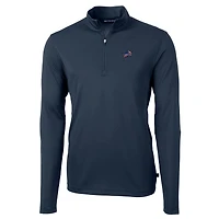Veste zippée quart de tour en piqué écologique recyclé pour homme, couleur bleu marine, des Detroit Lions, taille grande et taille, Cutter & Buck