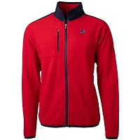 Men's Cutter & Buck Red Detroit Lions Big Tall Cascade Eco Sherpa Fleece Full-Zip Jacket
