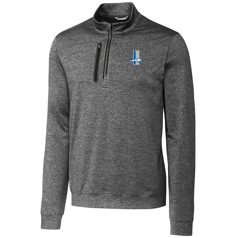 Pull zippé quart de tour pour homme, coupeur et buck, en acier, avec logo rétro Stealth Heathered des Detroit Lions.