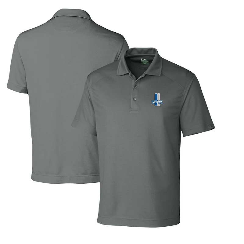 Polo texturé solide pour homme Cutter & Buck Steel Detroit Lions Throwback Logo Big Tall DryTec Genre