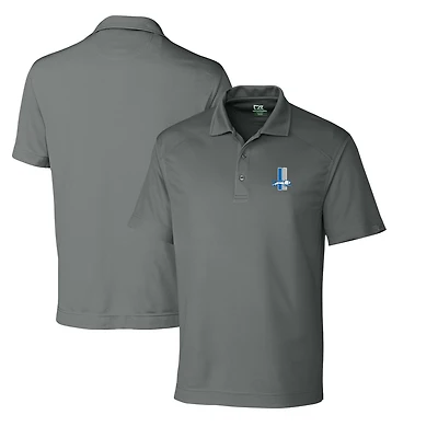 Men's Cutter & Buck Steel Detroit Lions Throwback Logo Big Tall DryTec Genre Textured Solid Polo