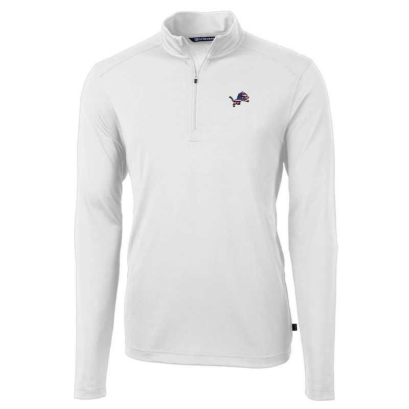 Veste zippée quart de tour en piqué écologique recyclé pour homme, coupeur et buck, blanc, Detroit Lions, taille grande