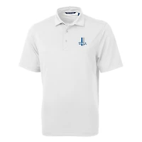 Men's Cutter & Buck White Detroit Lions Throwback Logo Virtue Eco Pique Recycled Big Tall Polo