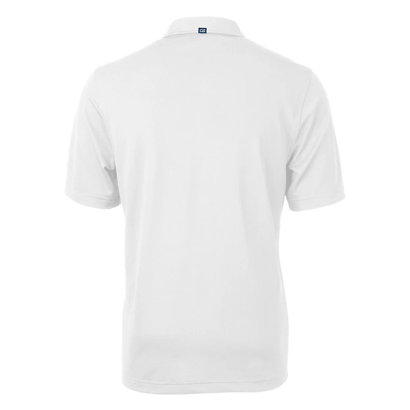 Men's Cutter & Buck White Detroit Lions Throwback Logo Virtue Eco Pique Recycled Big Tall Polo
