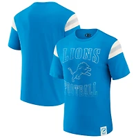 Men's Darius Rucker Collection by Fanatics  Blue Detroit Lions Football Stripe Sleeve T-Shirt