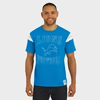 Men's Darius Rucker Collection by Fanatics  Blue Detroit Lions Football Stripe Sleeve T-Shirt
