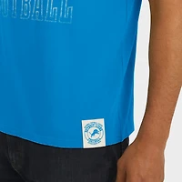 Men's Darius Rucker Collection by Fanatics  Blue Detroit Lions Football Stripe Sleeve T-Shirt