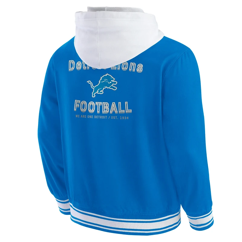 Men's Darius Rucker Collection by Fanatics Blue Detroit Lions Full-Snap Hoodie Jacket