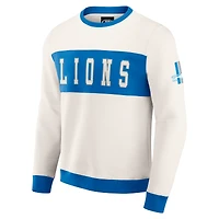 Men's Darius Rucker Collection by Fanatics  Cream Detroit Lions Colorblock Pullover Sweatshirt