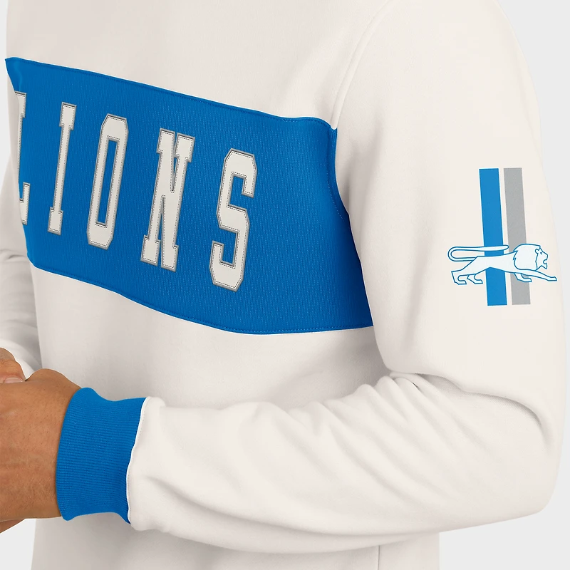 Men's Darius Rucker Collection by Fanatics  Cream Detroit Lions Colorblock Pullover Sweatshirt