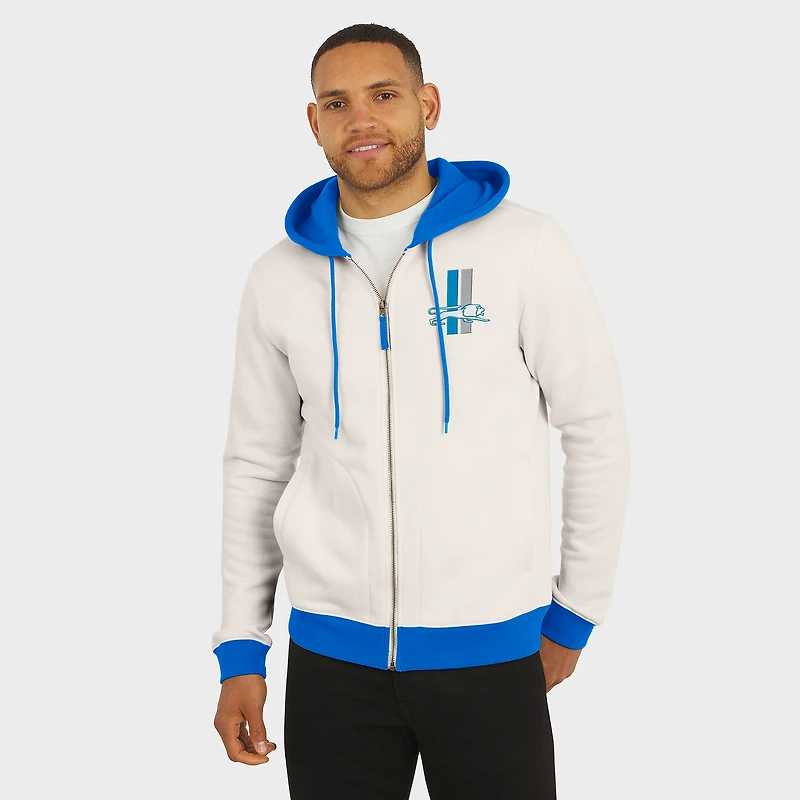 Sweat à capuche zippé intégral crème pour homme de la collection Darius Rucker Fanatics, motif rétro des Lions Detroit, avec graphismes vieillis