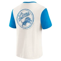 Men's Darius Rucker Collection by Fanatics Cream Detroit Lions Henley Colorblock Slub Pocket T-Shirt
