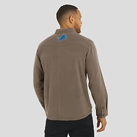 Chemise boutonnée confortable en polaire marron clair des Lions de Detroit pour homme la collection Darius Rucker par Fanatics