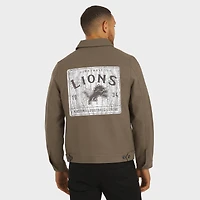 Veste camionneur à boutons pour homme Darius Rucker Collection by Fanatics, couleur beige, des Lions de Detroit