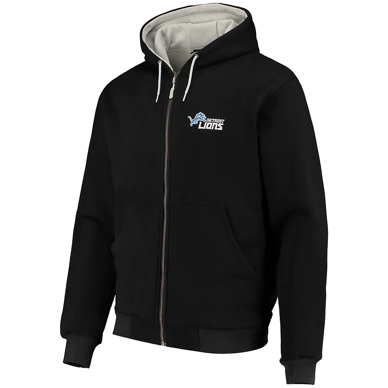 Chandail à capuchon entièrement zippé doublure thermique Dunbrooke Detroit Lions Craftsman pour homme