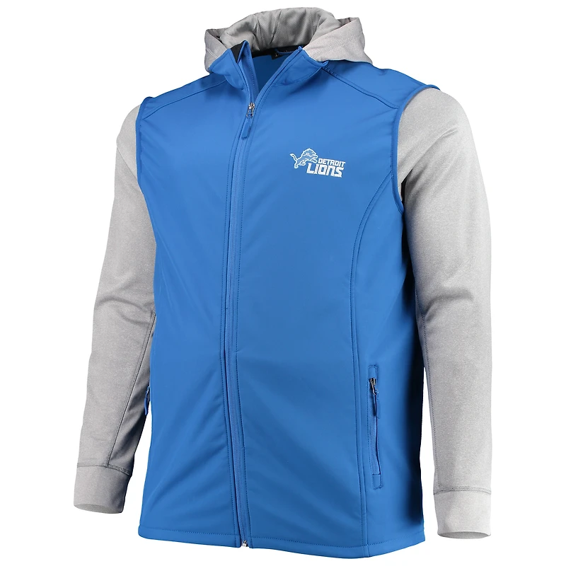 Veste à capuche Dunbrooke Blue/Gris Detroit Lions Big & Tall Alpha pour homme