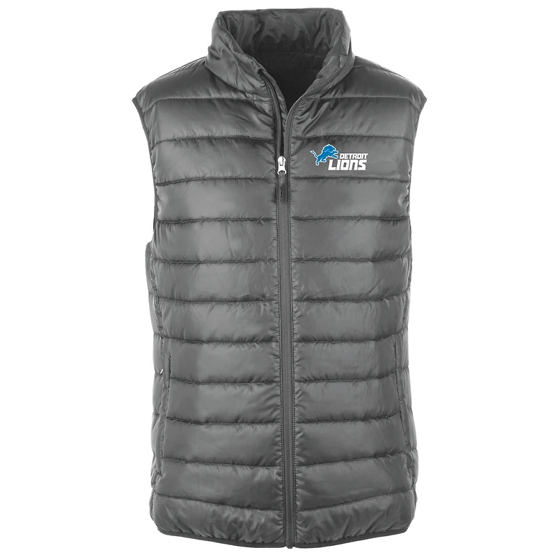 Gilet matelassé entièrement zippé Dunbrooke Graphite Detroit Lions Alberta pour homme