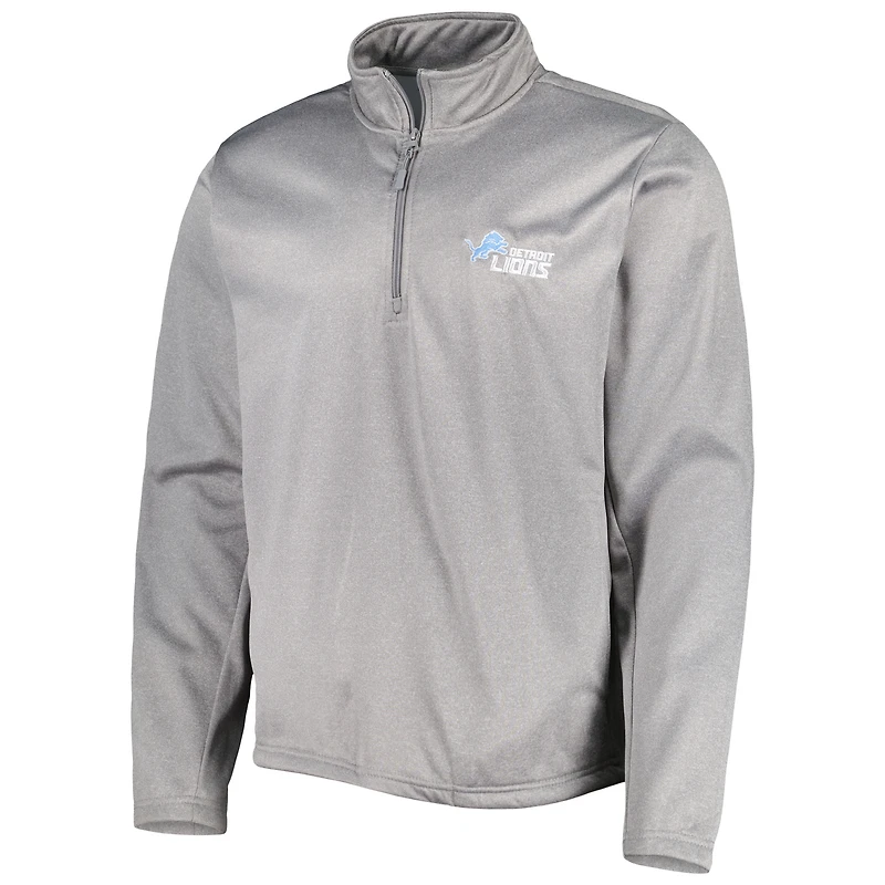 Men's Dunbrooke Heather Gray Detroit Lions All-Star Tech Quarter-Zip Top