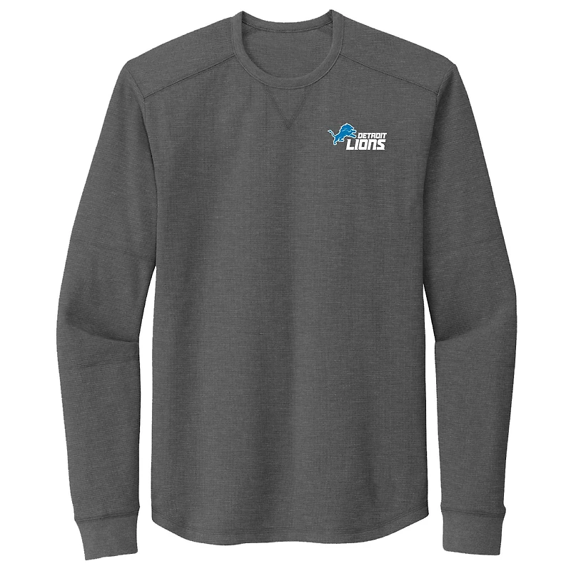 T-shirt thermique à manches longues Cavalier des Detroit Lions de Dunbrooke gris chiné pour hommes